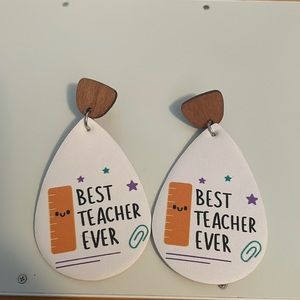Best Teacher ever earrings Brand New Never Worn One Size